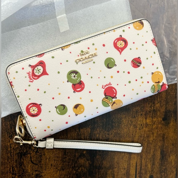 Coach Long Zip Around Wallet With Ornament Print